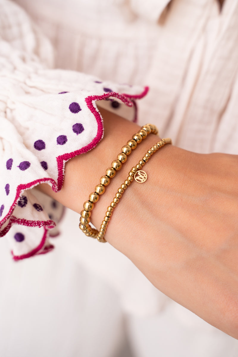 MYBOLD Armbandset mit Stahlperlen, gold