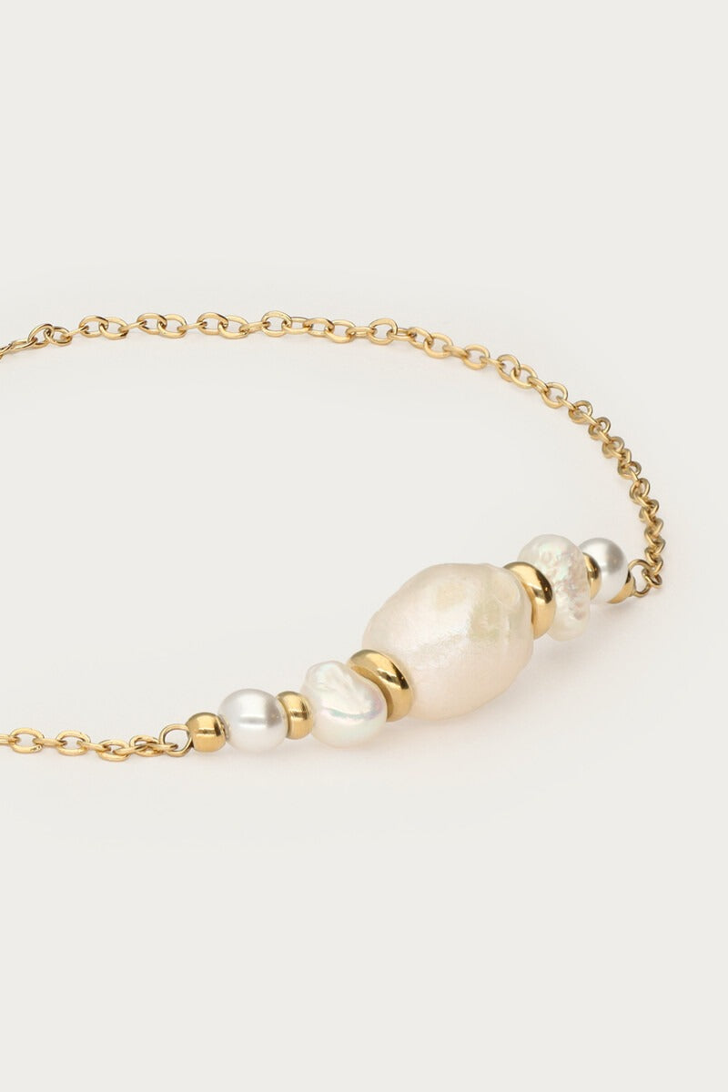 MYLUCY Armband mit Natur- und Kunstperlen, gold