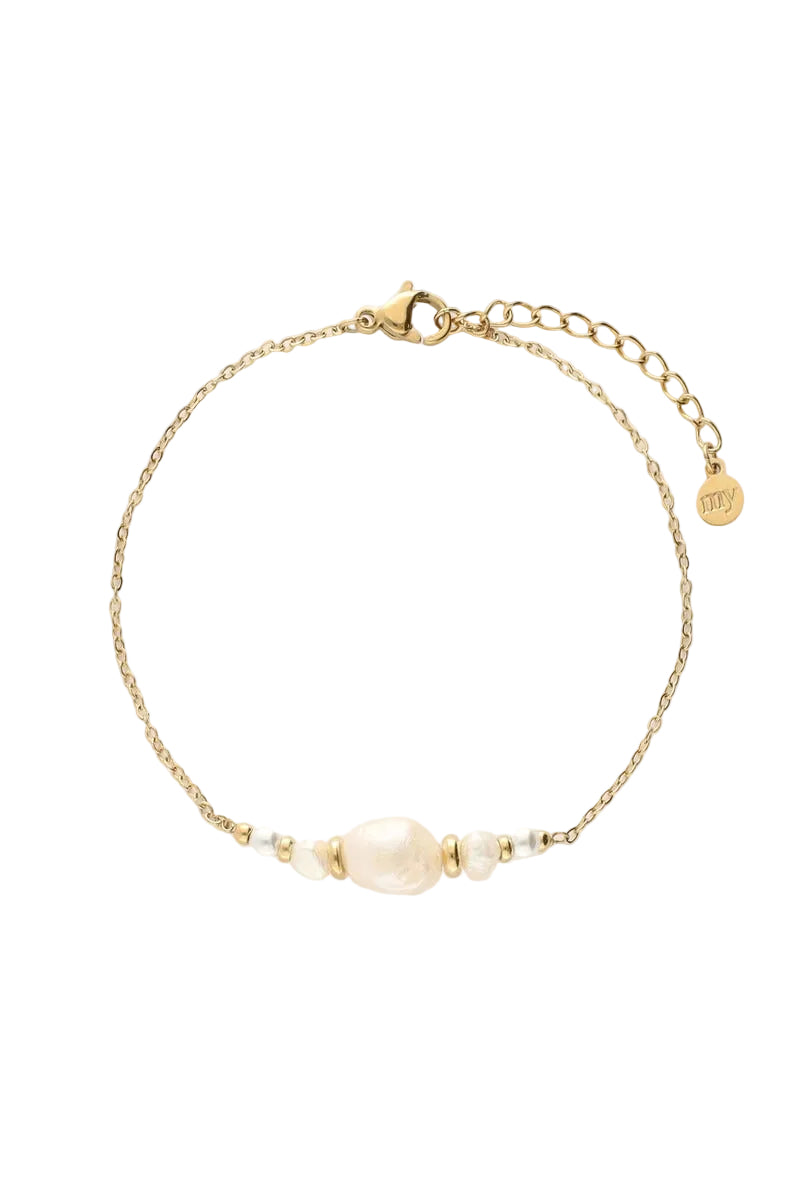 MYLUCY Armband mit Natur- und Kunstperlen, gold