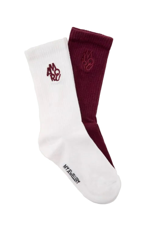 MYSOCKS Set Amour, burgunderrot