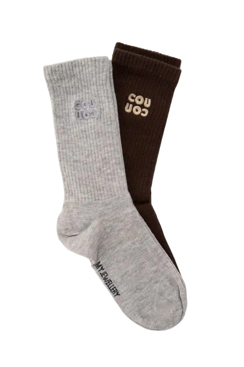 MYSOCKS Set CouCou, dunkelbraun