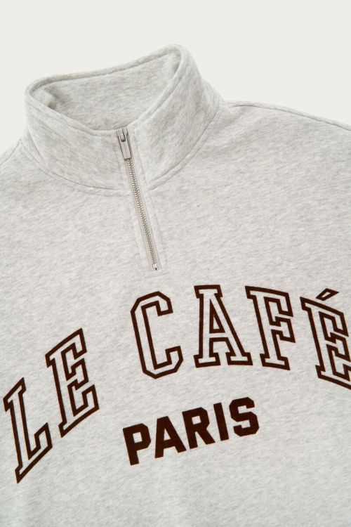 MYSWEATER Zipper "Le cafe paris", grau/braun