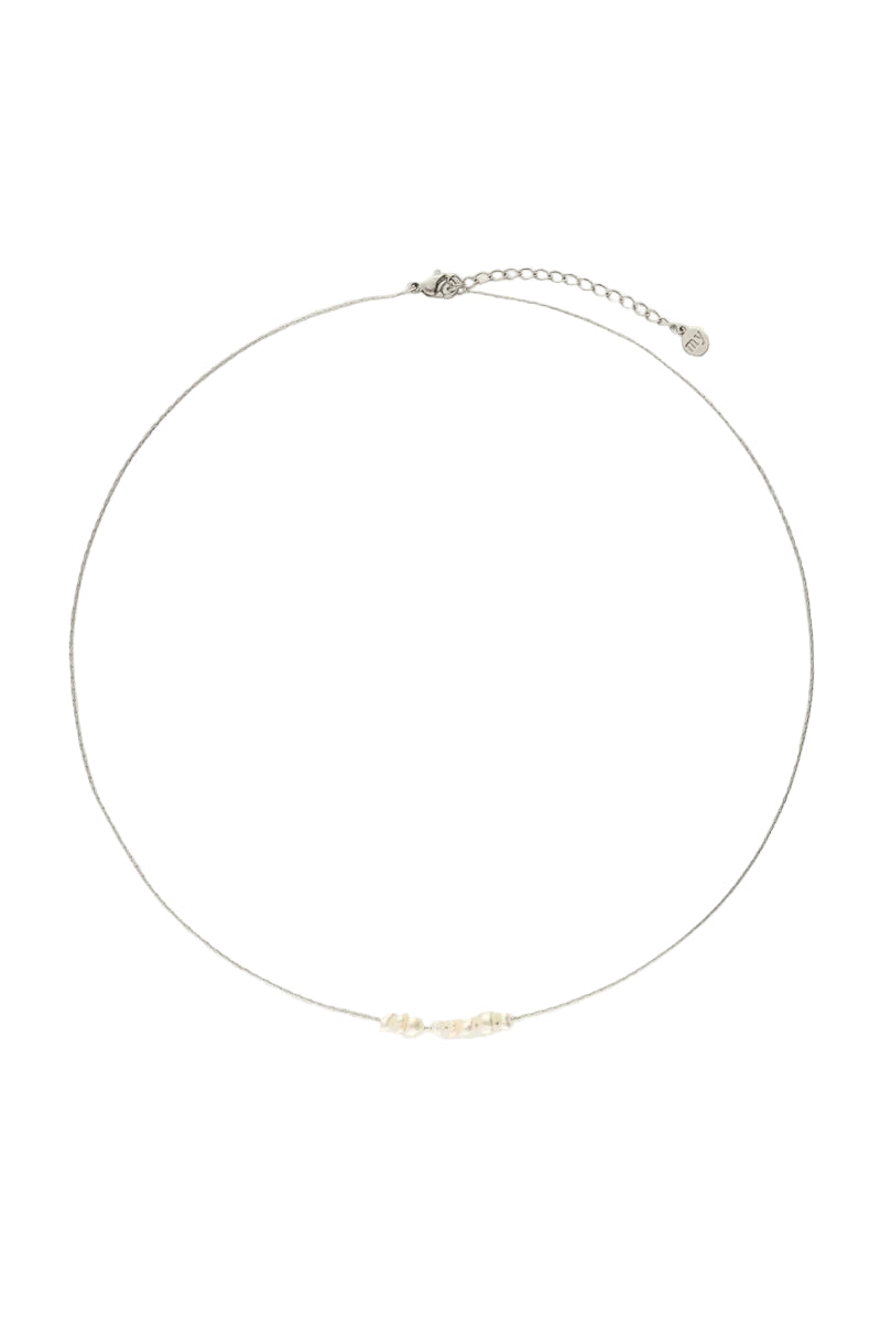 MYNELA Kette mit Süsswasserperlen, silber