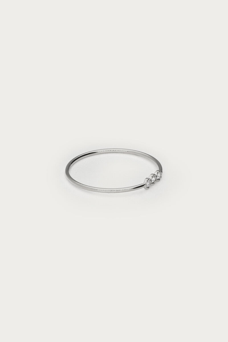 MYRING mit 3 Strasssteinen, silber