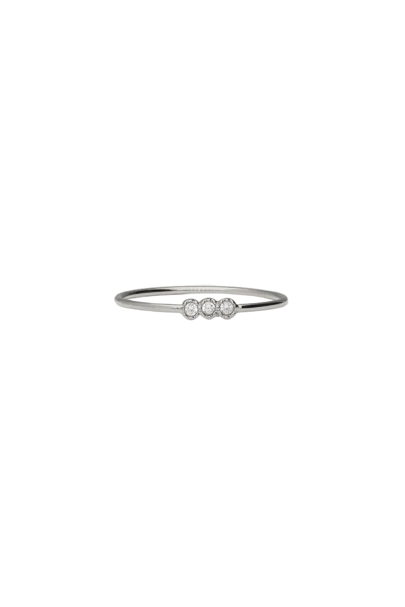 MYRING mit 3 Strasssteinen, silber
