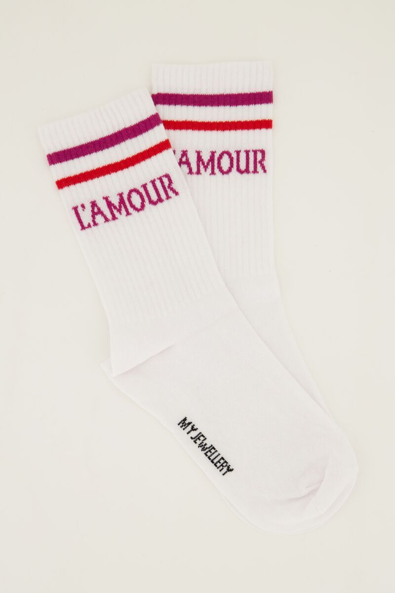 MYSPORTSOCKS L'amour, weiß/pink