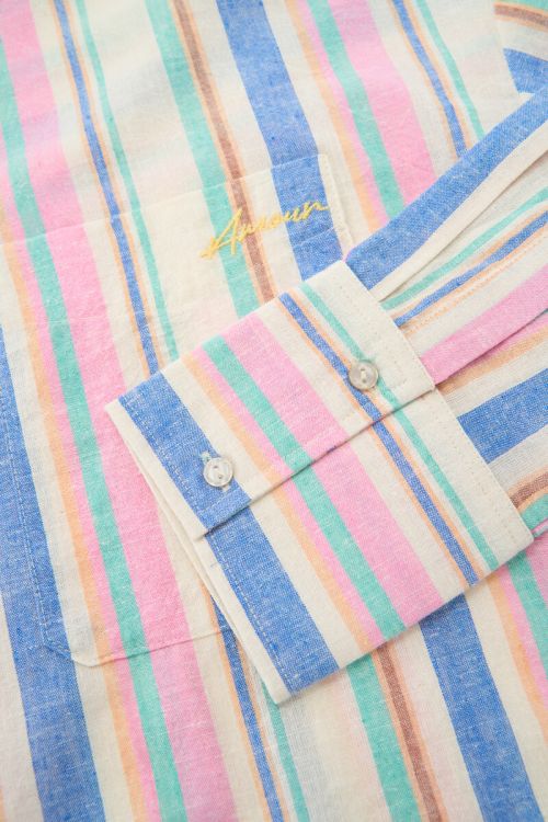 MYRAINBOW Oversize-Bluse mit Streifen, rose / blau