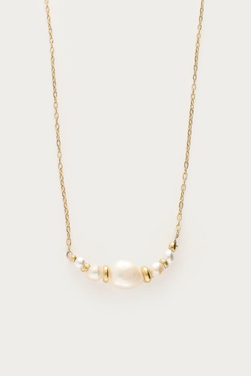 MYLUCY Kette mit Natur- und Kunstperlen, gold