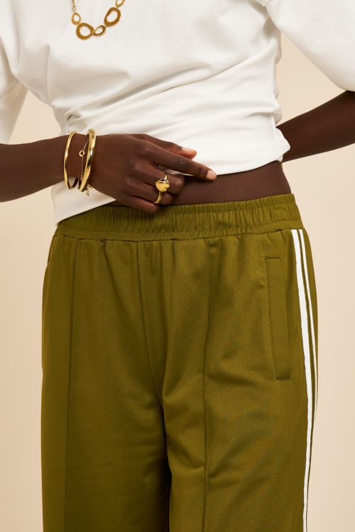 MYPANTS Jogginghose mit Streifen, Olivgrün