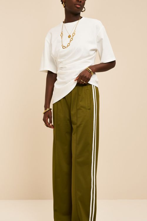 MYPANTS Jogginghose mit Streifen, Olivgrün