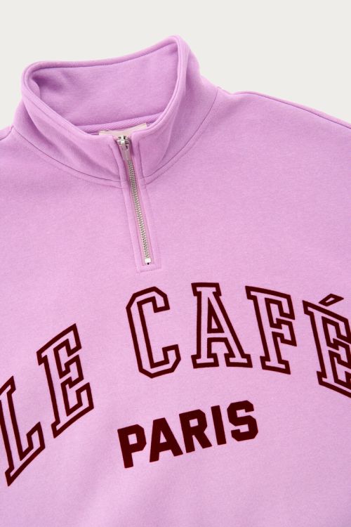 MYSWEATER Zipper "Le cafe paris", lila/bordeaux
