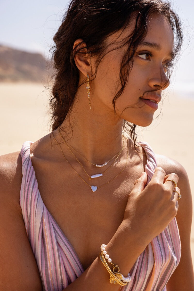 MYNELA Kette mit Süsswasserperlen, silber