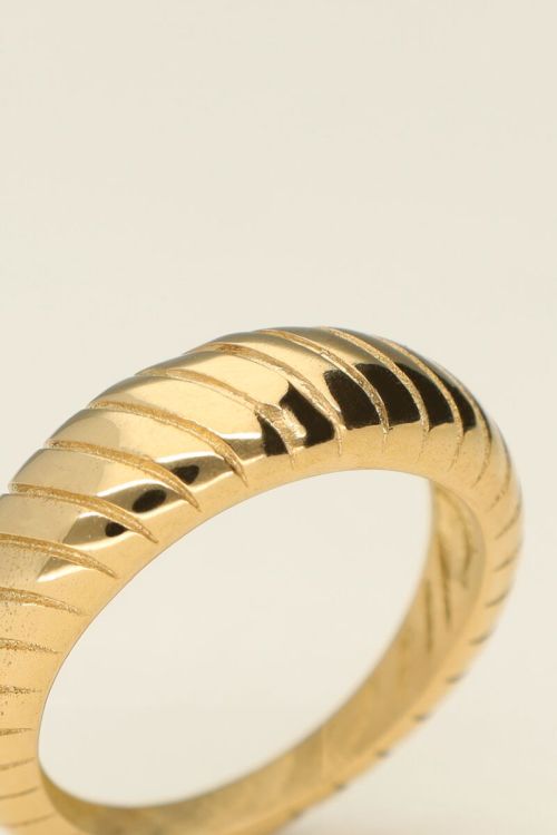 MYUNIVERSE gerippter Ring, gold