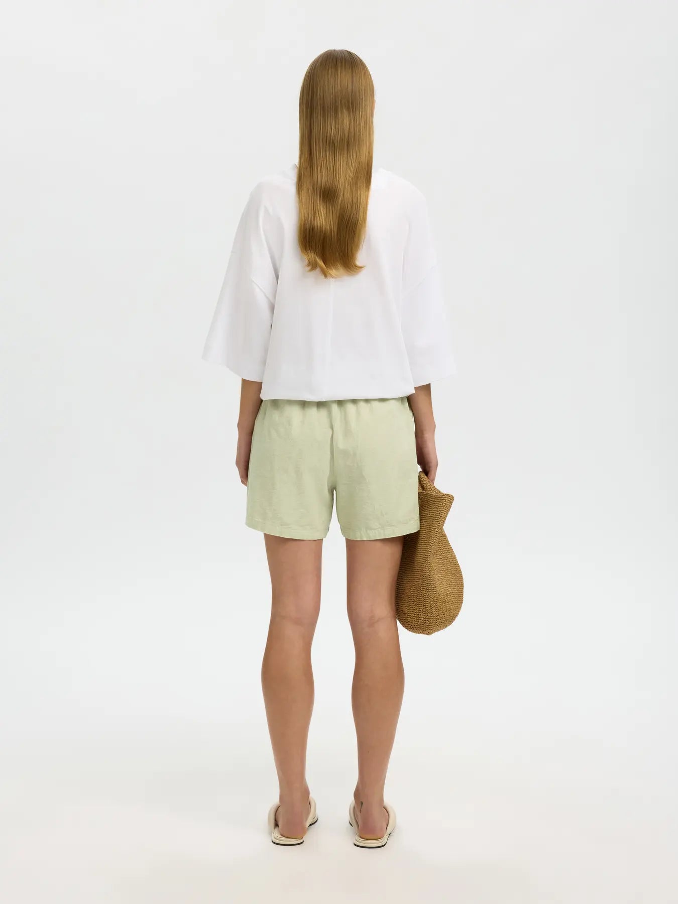 SLFLUISA-LINNIE Linen Blend Shorts, lint
