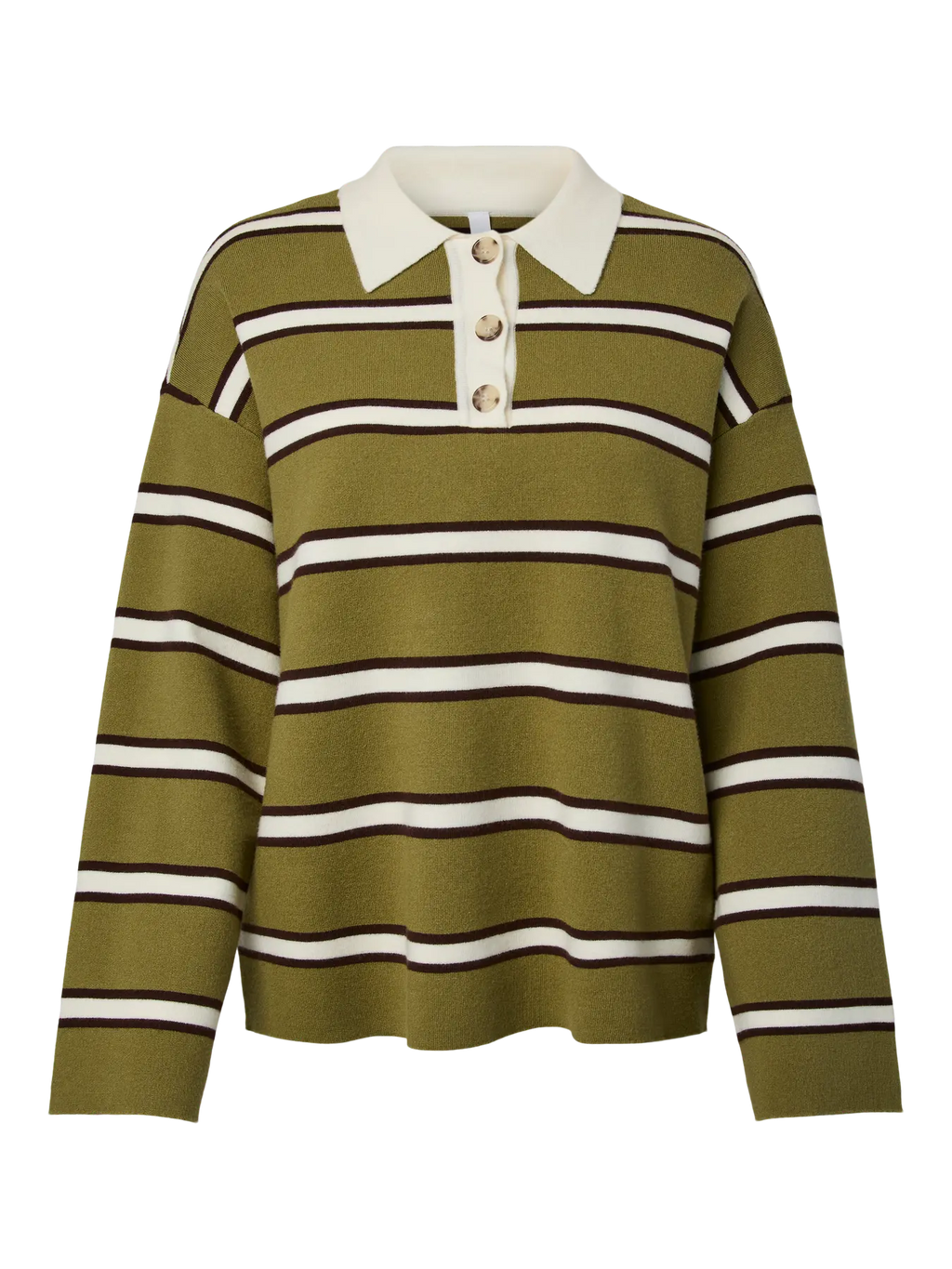 YASISABELL Polo Knit Pullover, cardamom seed