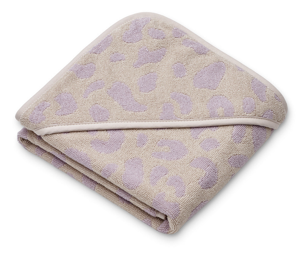 ALBA Hooded Baby Towel, Leo / Misty lilac