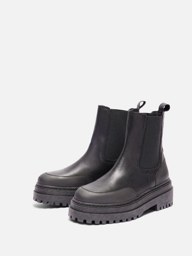 SLFASTA New Chelsea Leather Boots, Black